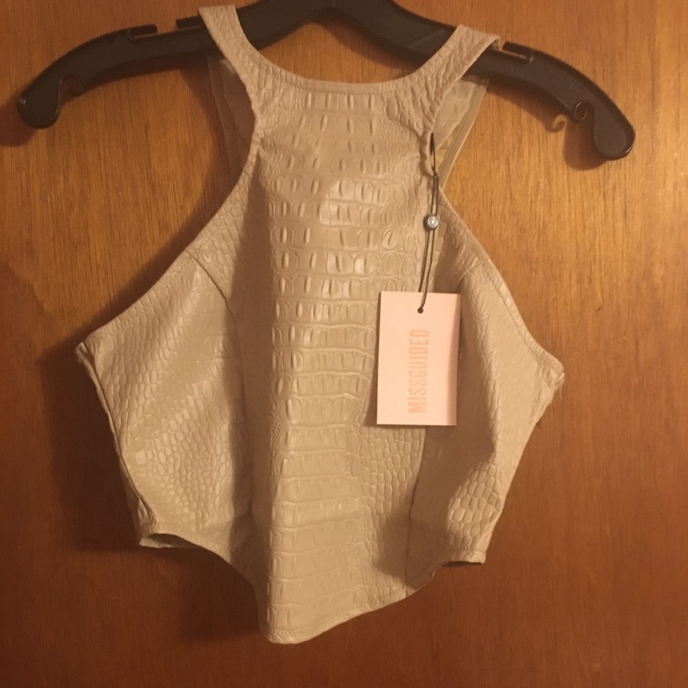 Missguided Croc Crop Top Size 2